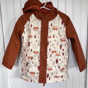 Cat & Jack 3-in-1 Winter Waterproof Jacket Camping Theme Orange 4T